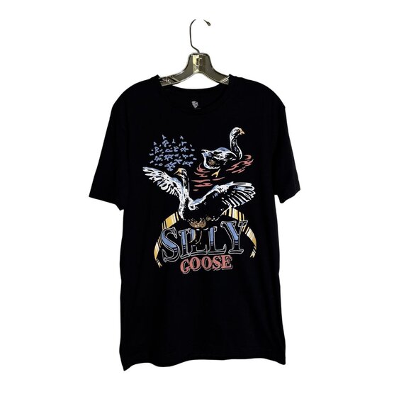 Silly Goose Graphic T-Shirt Black Unisex Short Sleeve Crew Neck Size Large - Picture 2 of 7